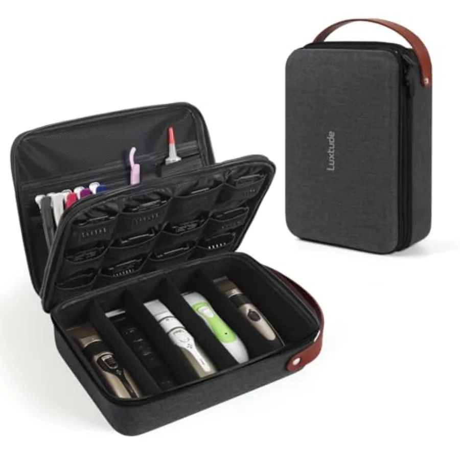 Estuche grande para barbería, bolsas rígidas para máquinas de cortar pelo y suministros, estuche resistente para máquinas de cortar pelo para viaje, estuches para máquinas de cortar pelo y recortadoras