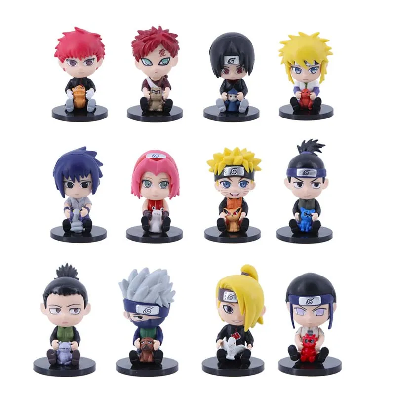 2 styles 6pcs Naruto Figure Sasuke Kakashi Gaara Madara Akatsuki Action Figura