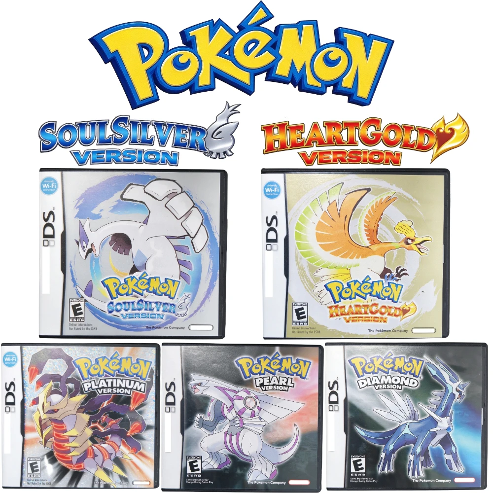 HeartGold SoulSilver Platinum Pearl Diamond DS Game Card Action Adventure RPG Retro Video Game Cartridge USA Version Collectible