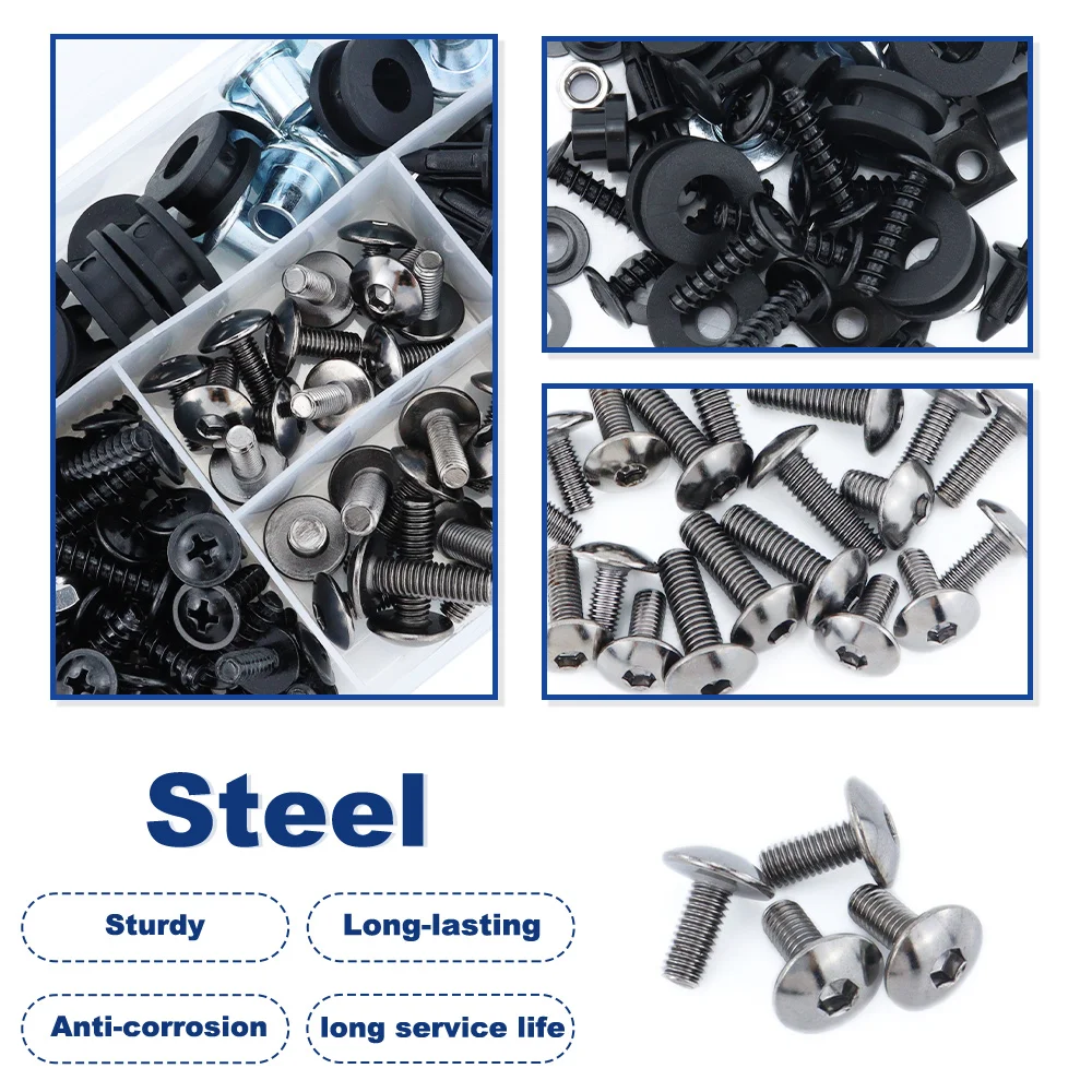 Motorcycle Complete Full Fairing Bolts Kit Fit For Yamaha YZF-R3 YZF-R25 2015-2018 2019 Fairing CIips Nuts Screws Grommet Steel