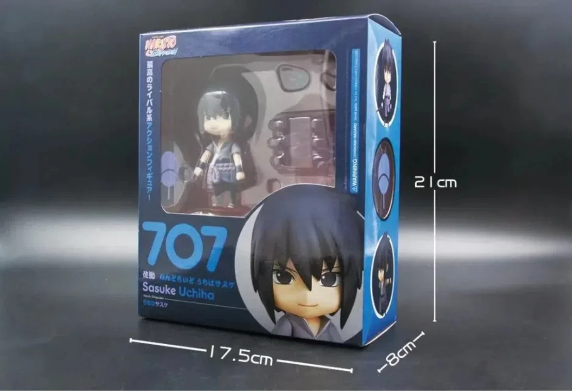 Figuras de acción de Anime de Naruto Uchiha Sasuke, kawaii, versión Q, articulación reemplazable, modelo de PVC, decoración de escritorio, juguetes, regalos en caja, 10CM