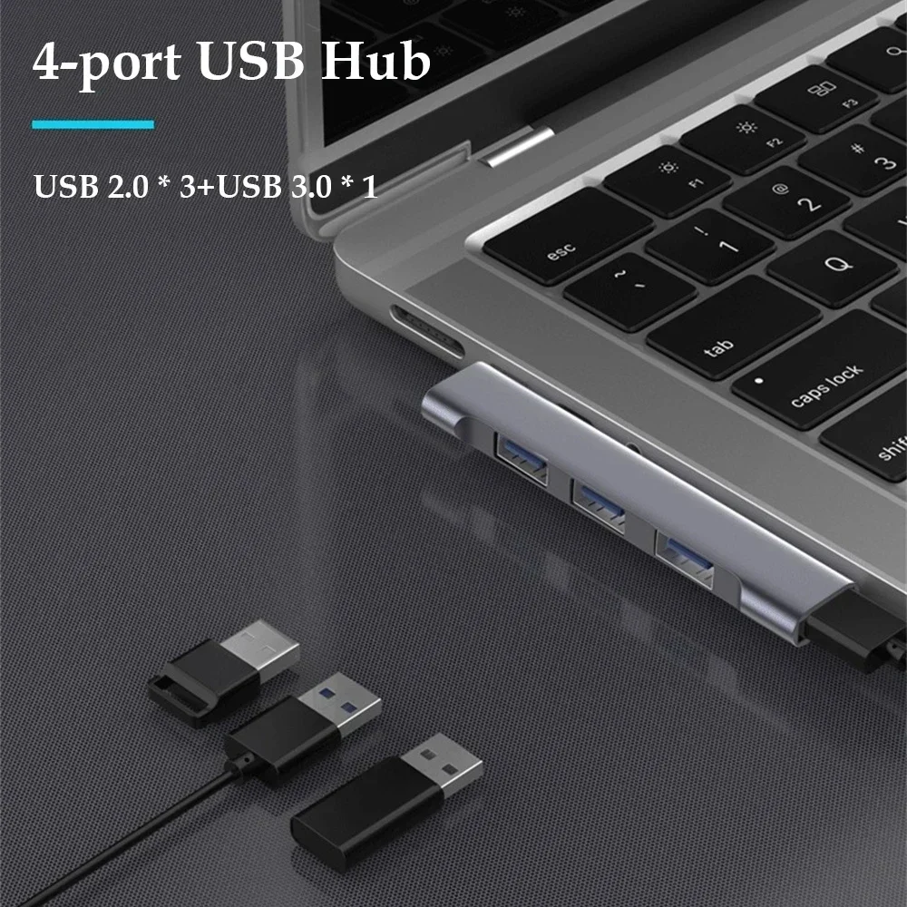 USB 3.0 Hub 4Port Type C Splitter 5Gbps Multiport HUB 4 USB 3.0 2.0 Ports
