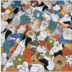 Cute Dog Cat Print Thicken Cotton Fabrics, Handmade DIY Bag Cloth Material 100% Cotton CR-35