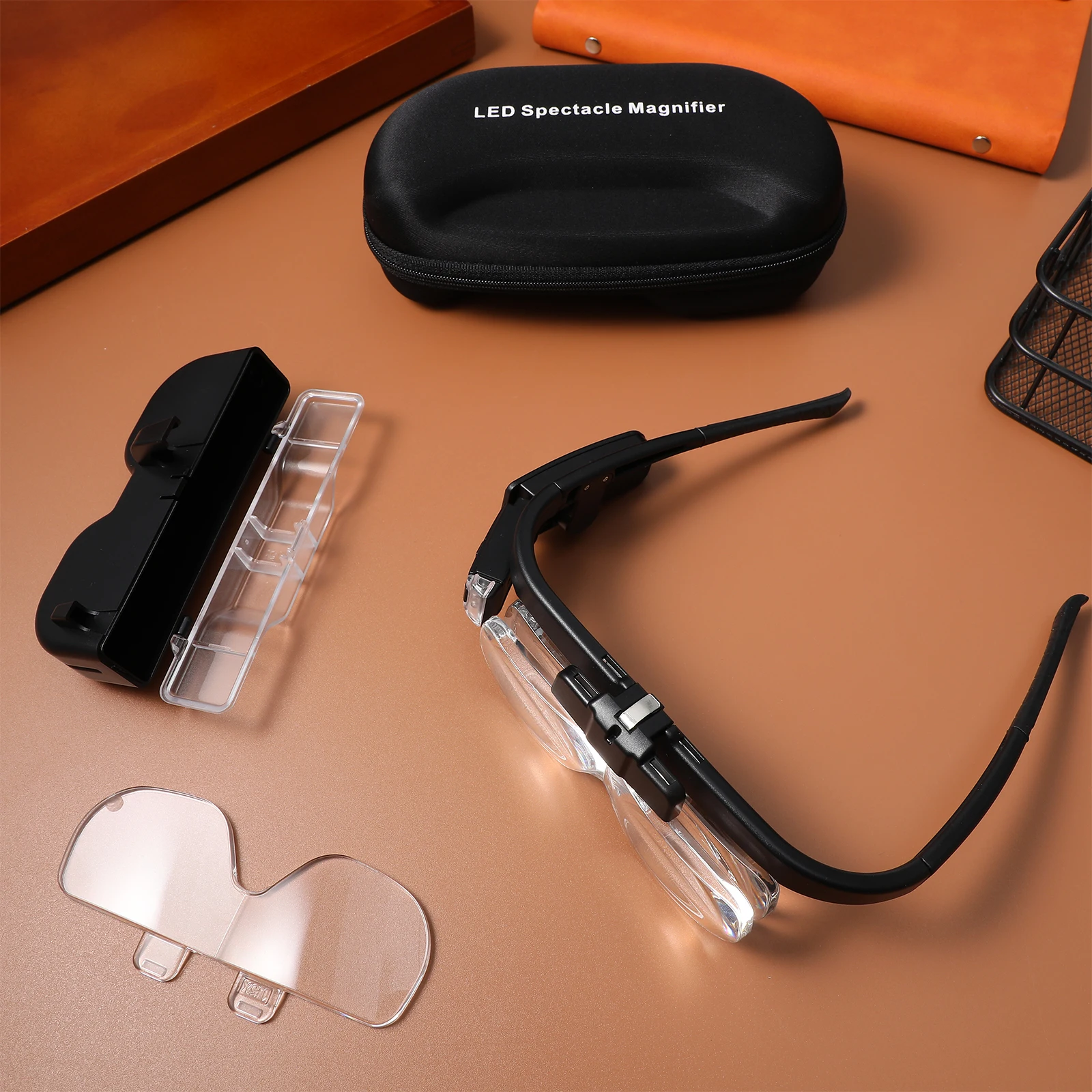 

Led Illuminated Magnifying Glass Bright Light For Reading Repairing Embroidery Hands Free Magnifier Eyeglasses