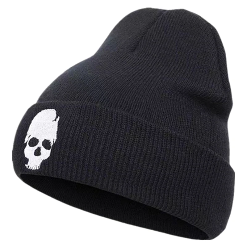 Unisex Knitted Hat Fashion Autumn And Winter Skull Style Beanie Hats For Woman And Man Warm Winter Cap