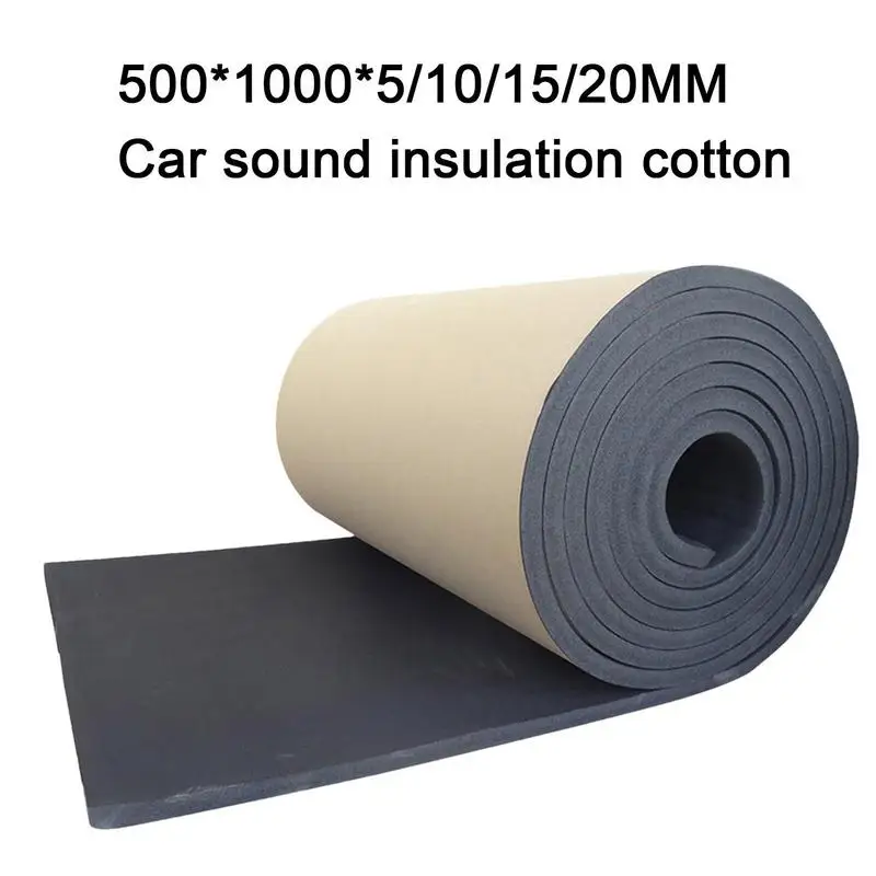 DIY Self-adhesive Thermal Insulation, 100x50cm Acoustic Insulation Rubber Foam, for Car Roof Trunk Hood Chassis Door Indoor Wall