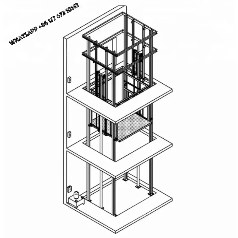 NEW Indoor Used Guide Rail Elevator Cargo Lift Warehouse Cargo Lift High Speed Vertical Cargo Lift Platforms