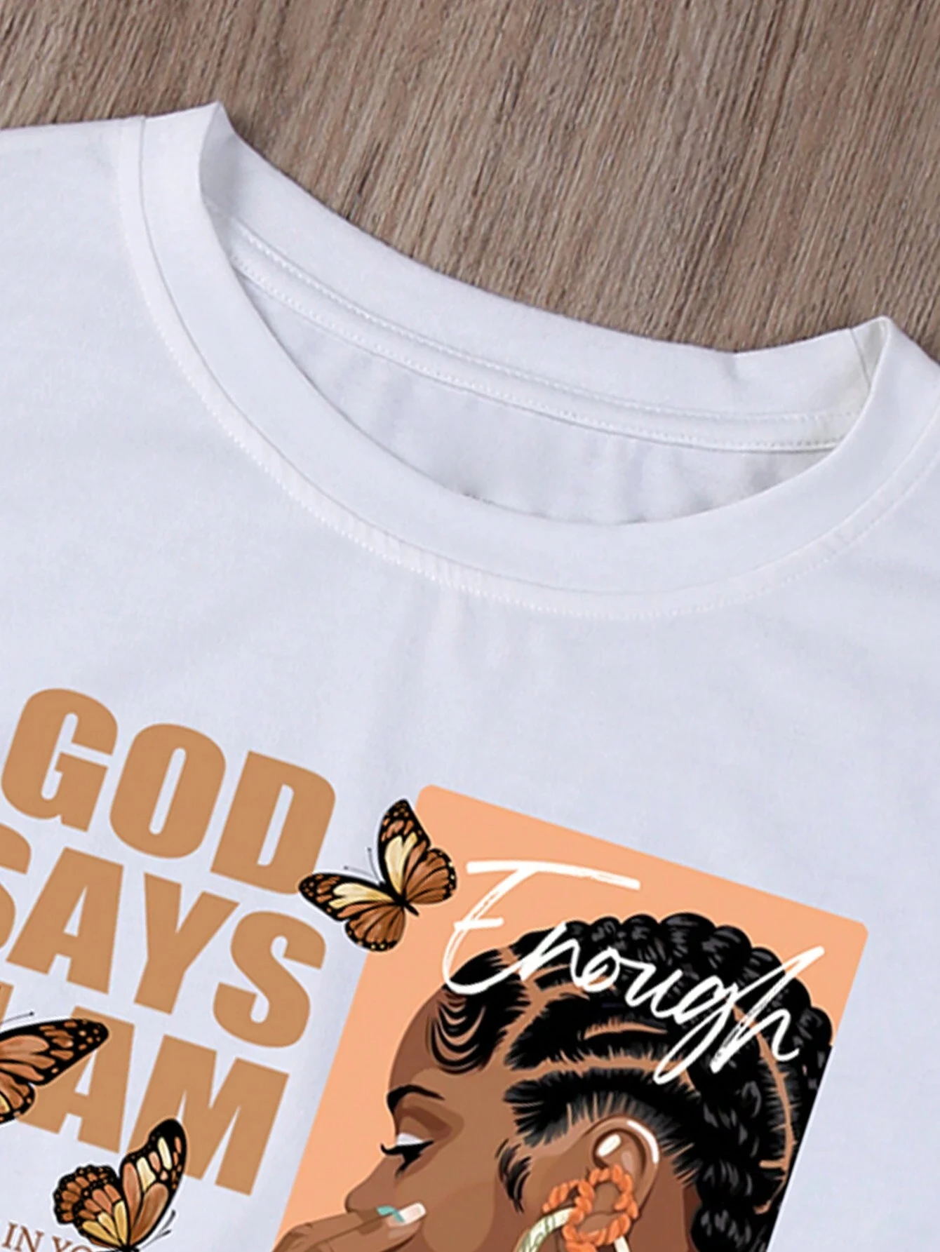 Camiseta de algodón con estampado de retrato y eslogan para mujer, blusa informal de manga corta con cuello redondo, ropa clásica de verano, S-3xl