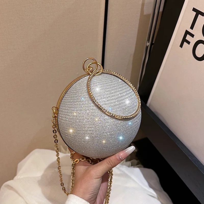 

2025 Designer Evening Bag Unique Spherical Purse for Women Luxury Chain Crossbody Handheld Mini Clutch