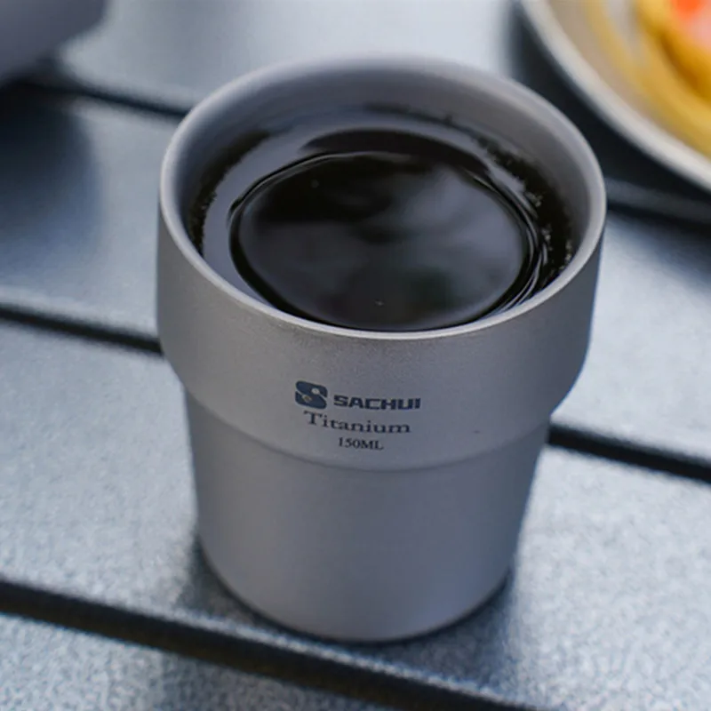 

Camping Titanium Mug For Tea Ultralight Water Coffee Cup 150ml Ultralight Picnic Tableware Travel Essentials Hiking Accessories