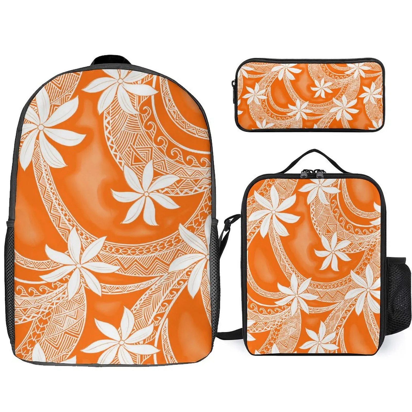 

Three-Piece Set The Best Fashion Gift 17-Inch Schoolbag Polynesian Backpack Large-Capacity Custom-Printed Lunch Bag For Student