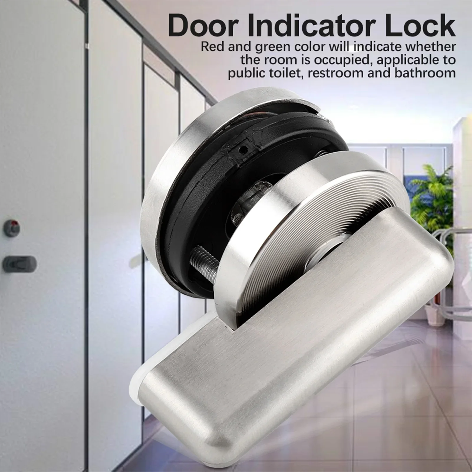 Door Lock Indicator For Bathroom Toilet Occupancy Lock Red Green Vacant Engaged Sign Restroom Public Toilet Indicator Lock