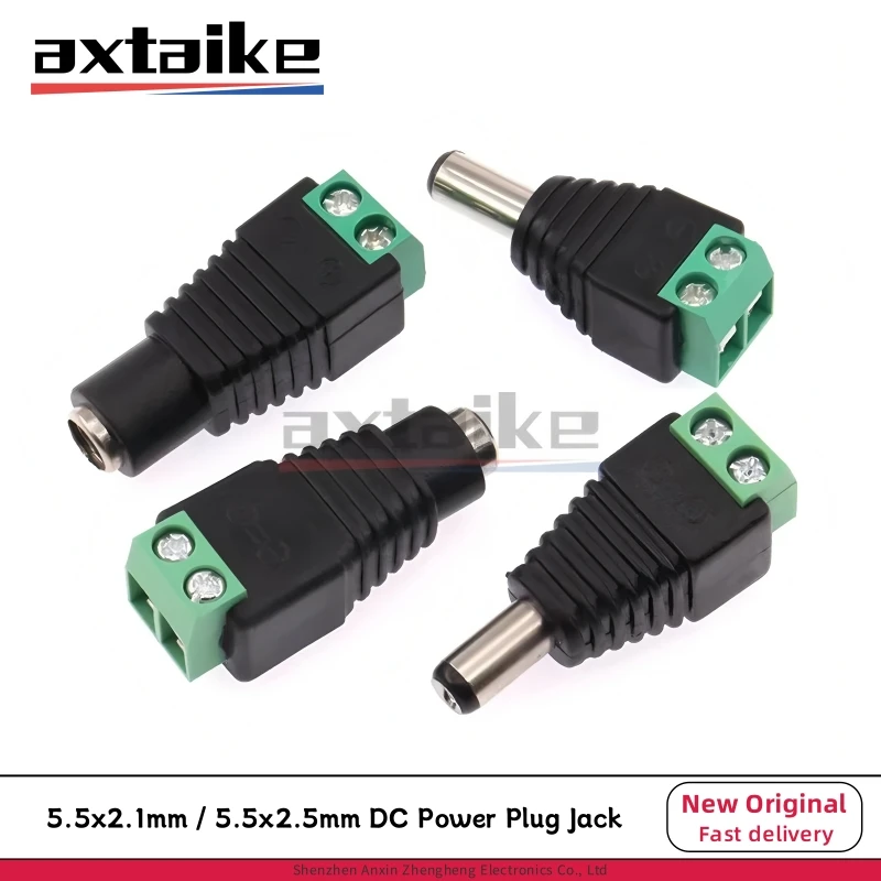 

5PCS DC Power Plug Jack 5.5*2.1mm 5.5*2.5mm 12V Male Female Connector For CCTV LED Light Solderless Welding Free Convenient Fast