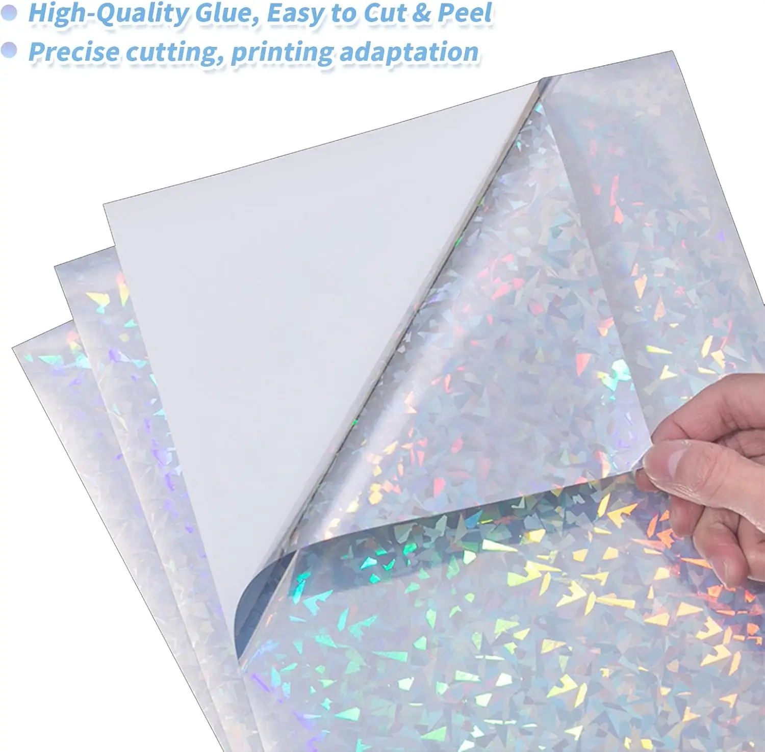 A4(8.3X11.7inch) Diamond Waterproof Premium Printable Vinyl Sticker Paper for Laser Printer Self-Adhesive Sheets