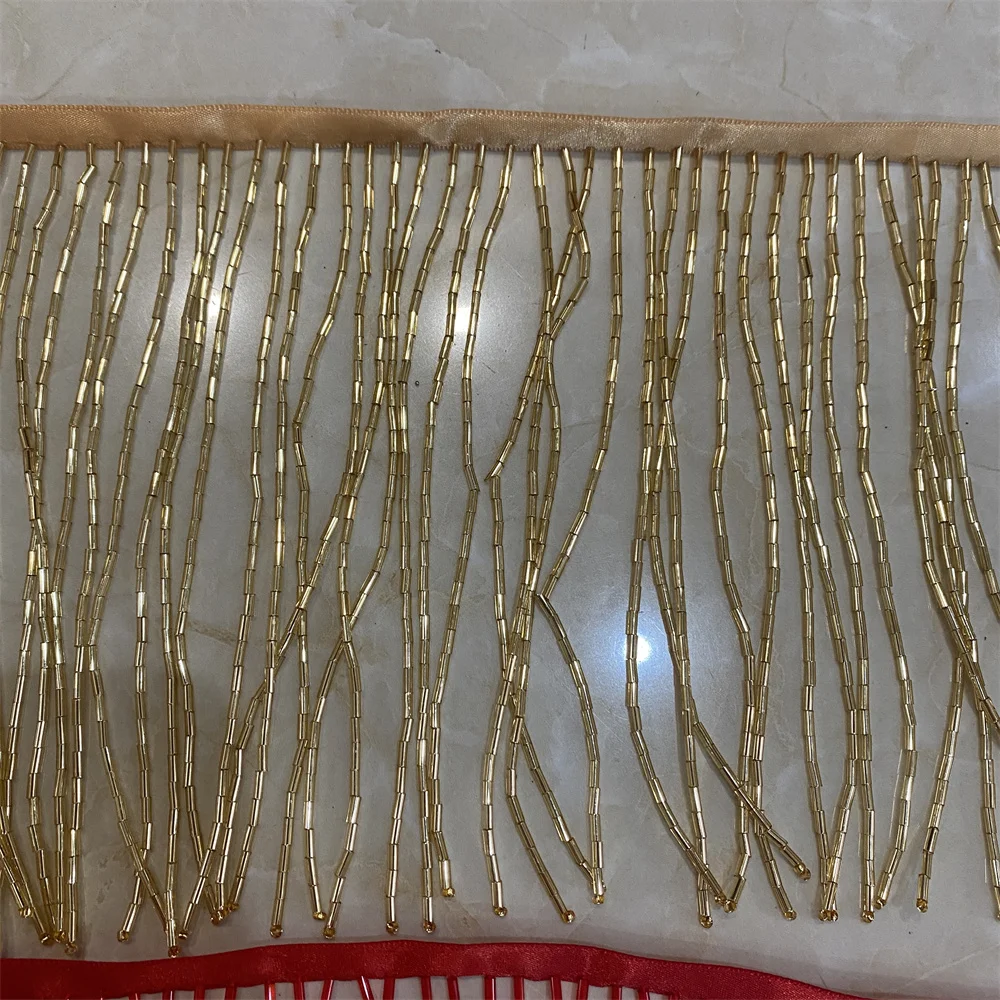 40CM/lot 15cm Width High Quality Tassel beaded fringe trim for Craft DIY Wedding Jewelry beaded fringe trim tassels for crafts