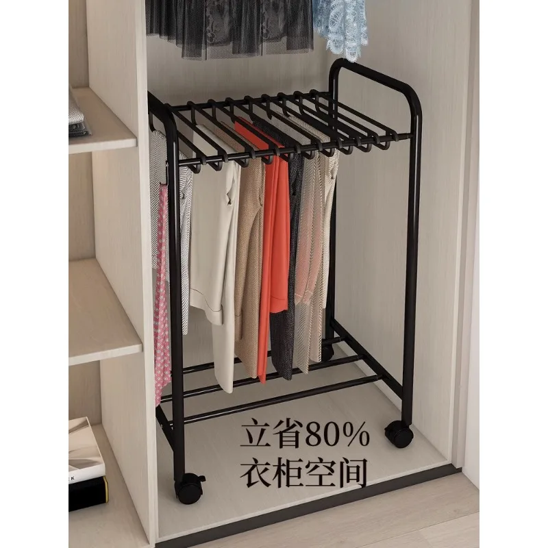 Pant rack, built-in household clamp, no trace, multi-functional pull, telescopic slide, Clothes shop, clothes rack storage artif