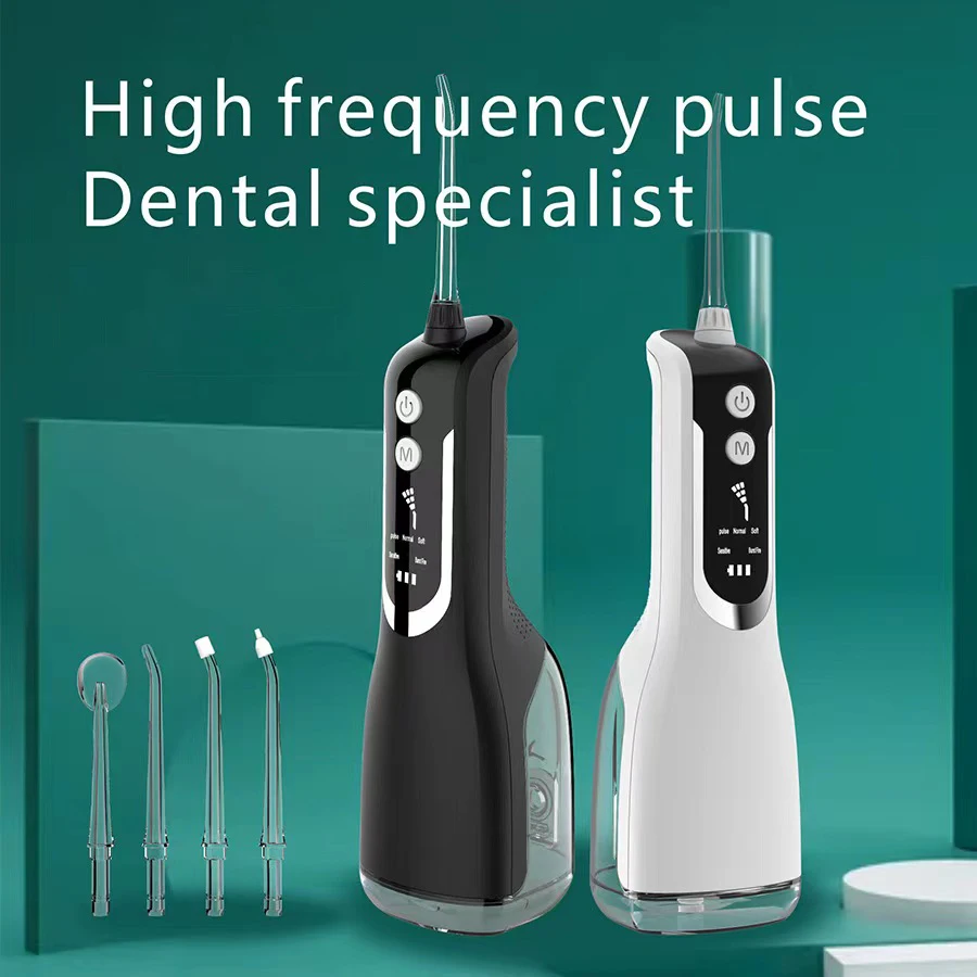 Portable Oral Irrigator Dental Water Flosser USB Rechargeable Teeth Cleaner Irrigator Jet Floss Tooth Pick 330ML Tank Waterproof