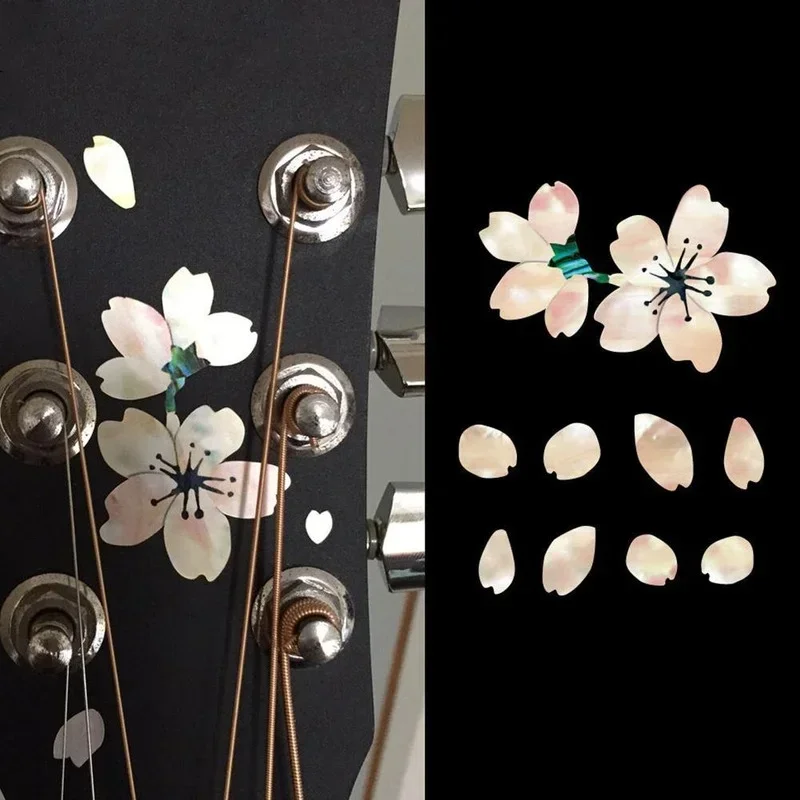 Guitar Self Adhesive Inlay Decals Fretboard Sticker Cherry Blossom Removable Guitar Bass Ukulele Fingerboard Decorate Accessory