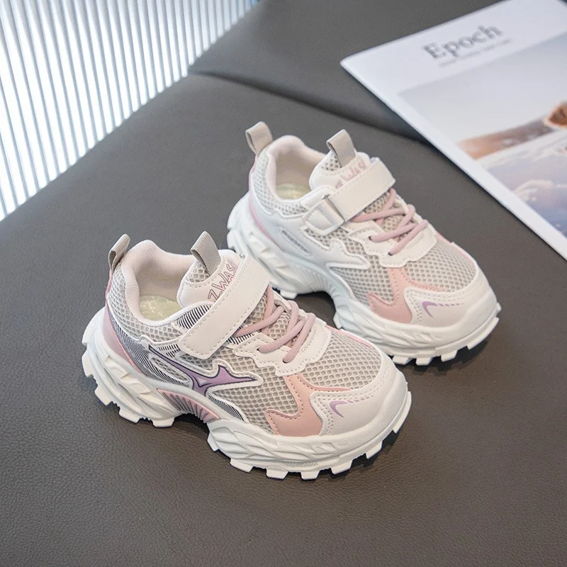 

Size 26-37 Autumn Kids' Double-Mesh Sneakers Breathable Lightweight Anti-Slip Soft-Sole Casual Shoes for Girls and Boys
