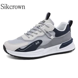 Zapatos Deportivos informales para hombre, zapatillas de deporte para correr, plataforma al aire libre, Tenis de lujo a la moda, color gris, novedad