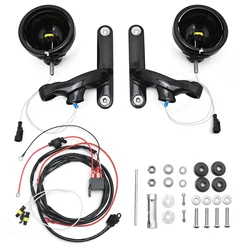 Gloss black Auxiliary light fog lamp housing bracket for harley street electra glide road king LED 4.5'' fog light outers