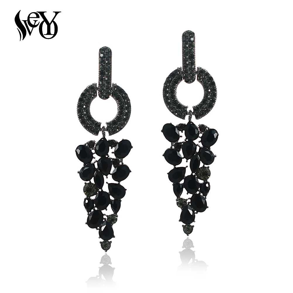VEYO Trendy Rhinestone Drop Earrings Hollow Elegant Party Long LadyEarrings for Women Fashion Jewelry Gift Wholesale