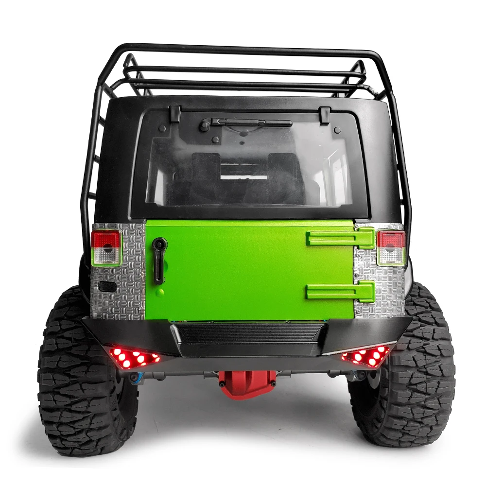 Mibidao Rc Auto Metal Front & Rear Bumper Met Led Verlichting Voor 1/10 TRX4 Axiale SCX10 SCX10II 90046 Upgrade Onderdelen