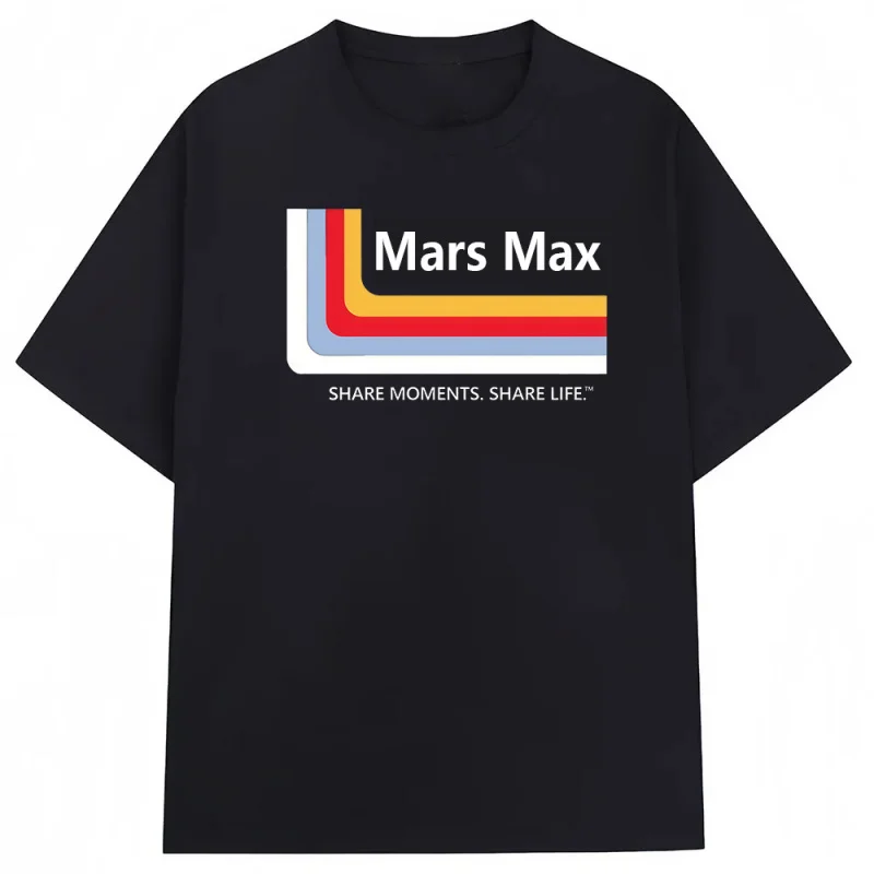 

MarsMax Brand Fashion Color Print 100% Cotton Versatile Men's T-shirt Daily Sports Sweat-absorbing Breathable Short Sleeve