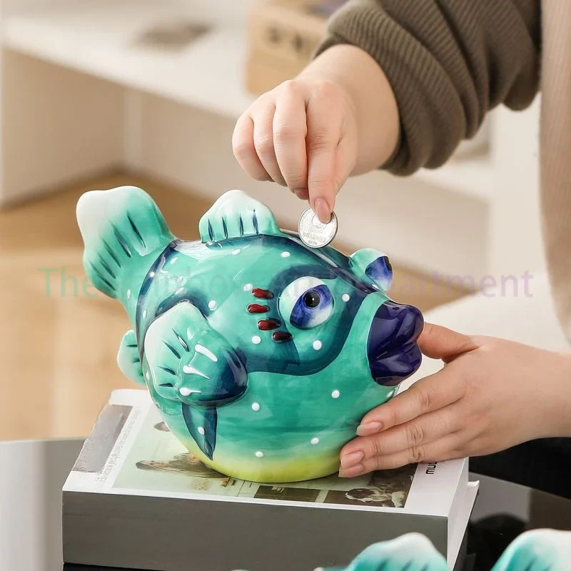 

Керамическая мультяшная копилка с пузырьками, Пузырь, Мультфильм рыбы, Высокий уровень внешнего вида, Бытовая, Гостиная, Творческая ручная работа, Рабочий стол