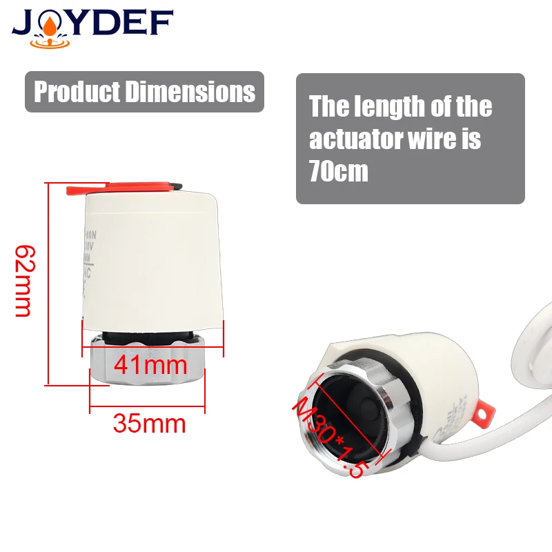 1/5/10 Pezzi 230v 24V Normalmente Chiuso M30 * 1.5mm Attuatore Termico Elettrico per Riscaldamento a Pavimento TRV Radiato