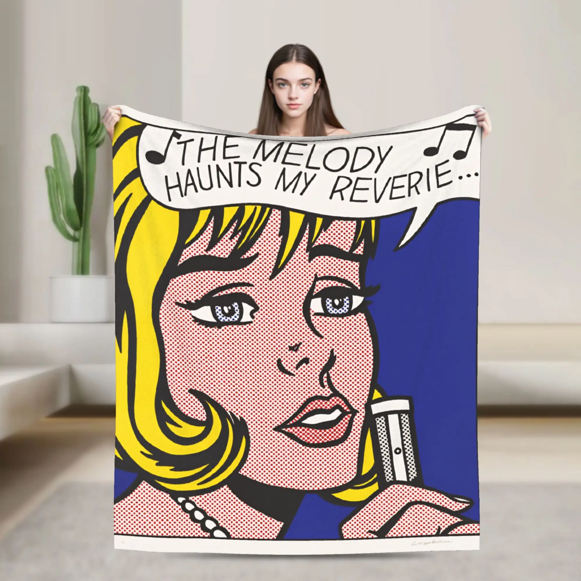 Roy Lichtenstein Pop Art Blanket Quality Warm Soft  Throw Blanket Autumn Travel Office Bedroom Street Trend Bedspread