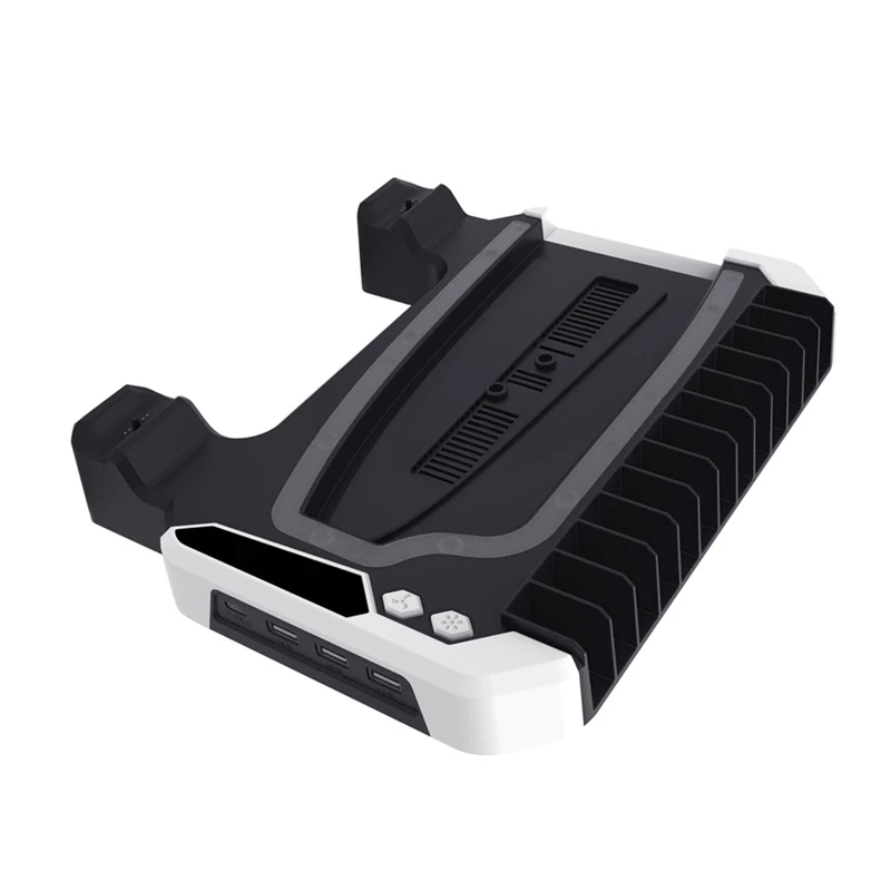 

База для рассеивания тепла для PS5 Pro/Slim/PS5, охлаждающая база для хоста с охлаждающим вентилятором, подставка для зарядки со стойкой для хранения