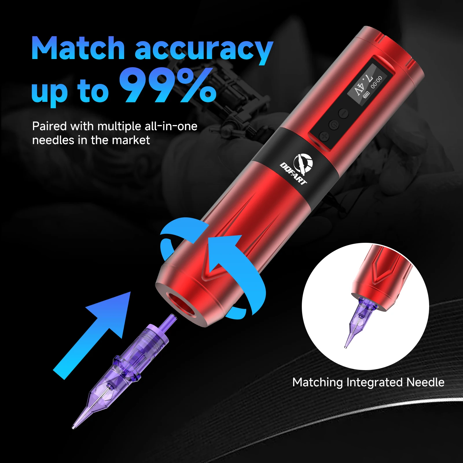 

Беспроводная ручка для татуировки DQFART для перманентного макияжа, тату-машинка для профессиональных татуировок, аксессуары для татуировок