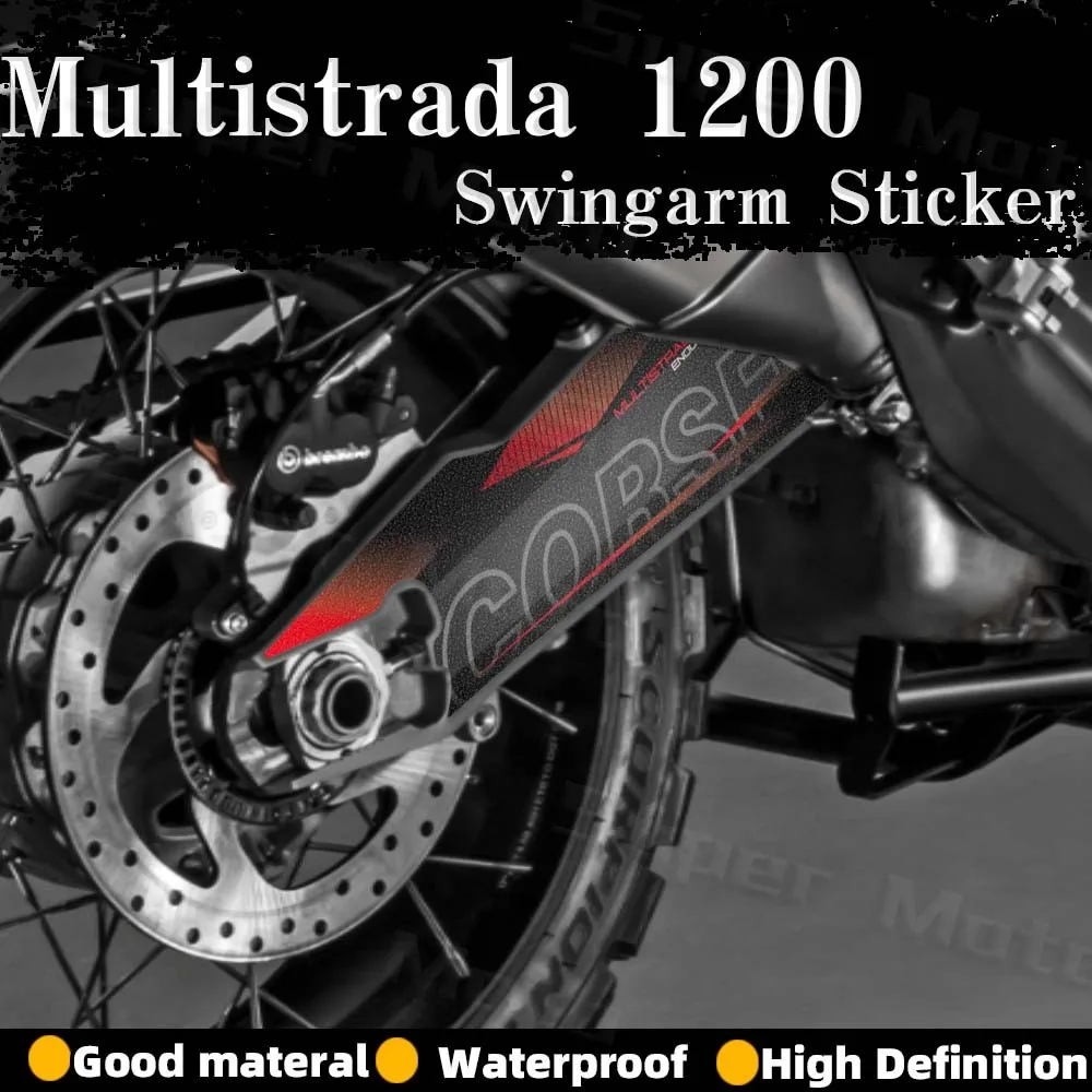 For Multistrada 1200 Enduro 1260 Enduro 2014-2019 Motorcycle Frosted Rotating Swingarm Sticker Protecter Decals Waterproof