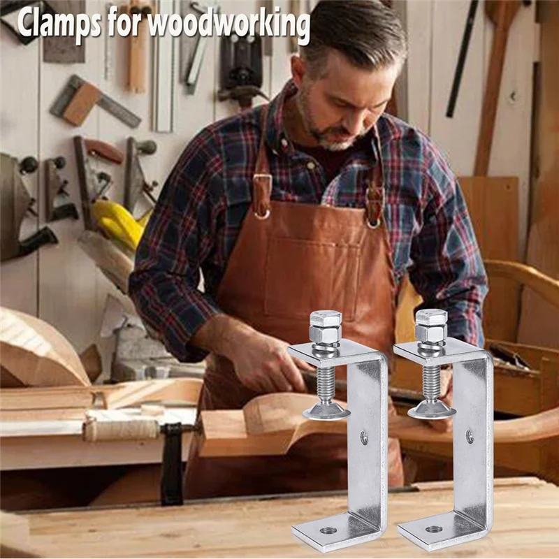 A44F-Clamp Heavy Duty Clamp Metal C Clamp Woodworking C-Clamp With Wide Jaw Opening (130MM),2PCS