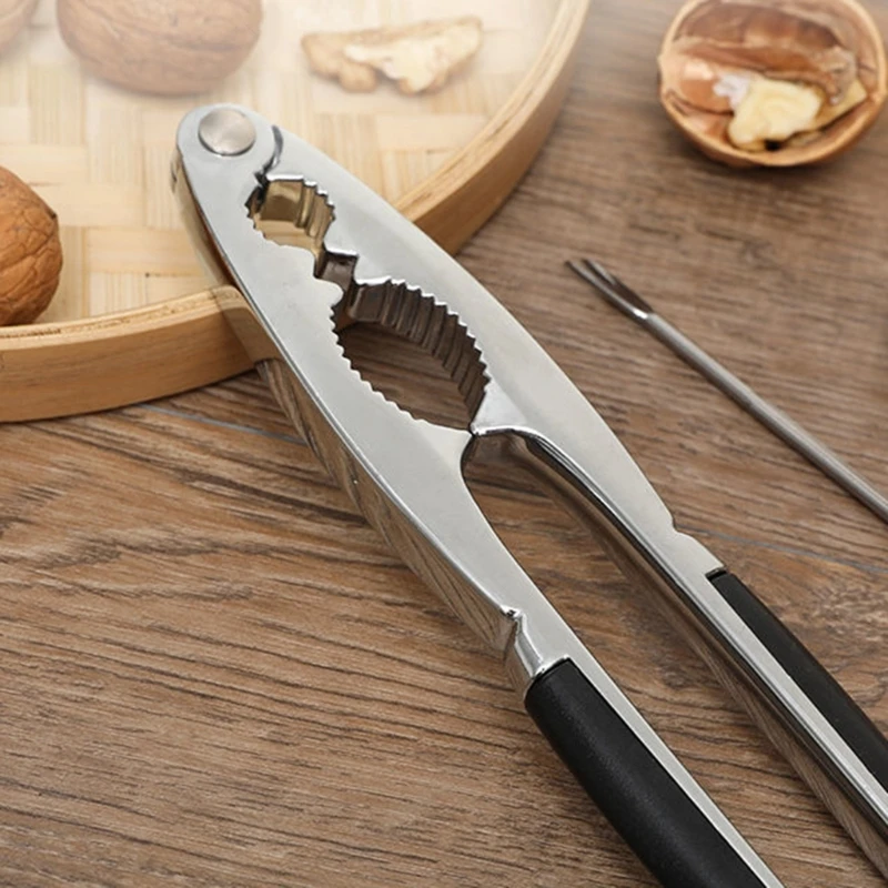 ใหม่Ergonomic Walnut Crackerพร้อมหยิบเข็มอเนกประสงค์NutเปิดNutcrackersชุดเครื่องมือCracking Chestnutคลิป