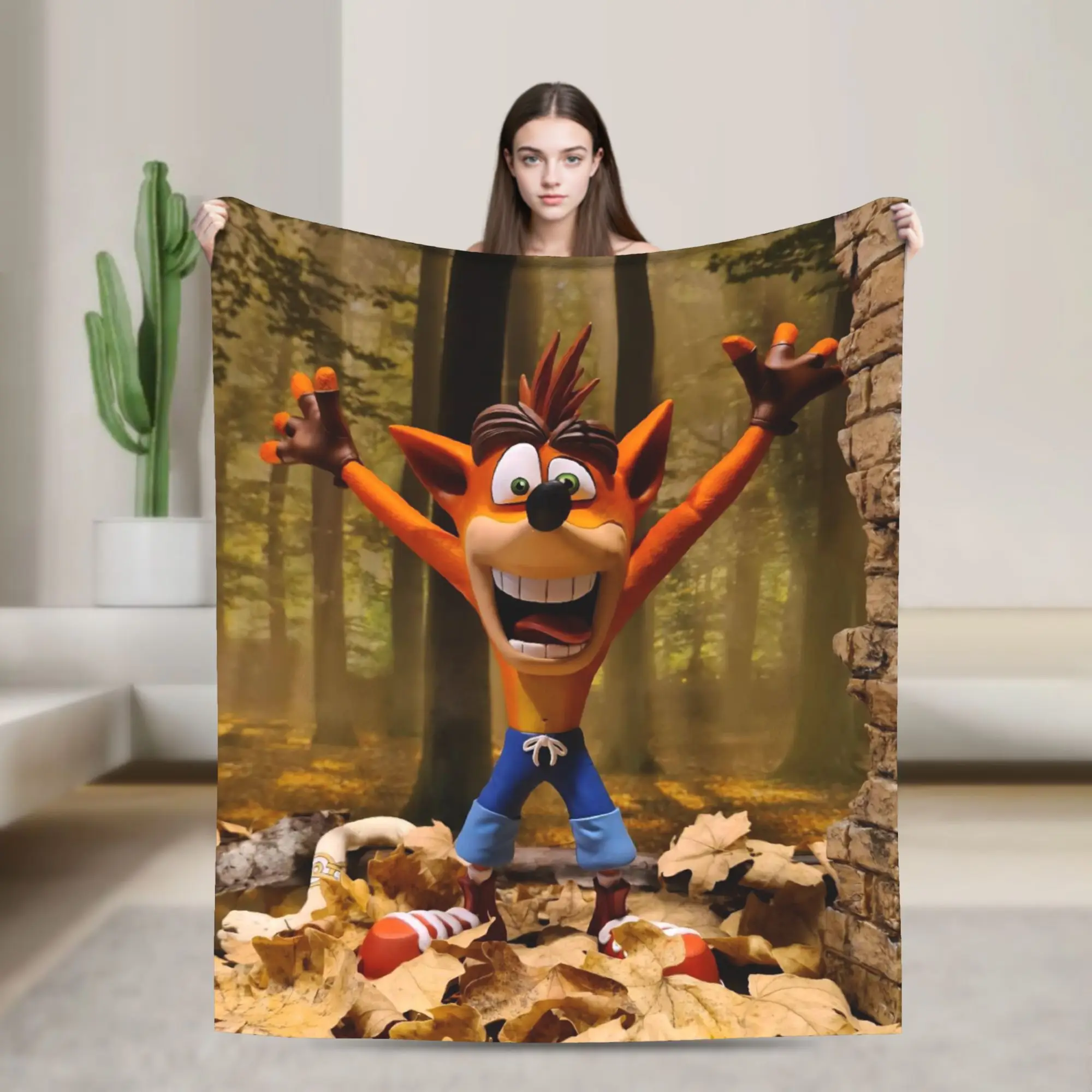 Crashed Game Bandicoots Blanket Cover Fleece  Lightweight Throw Blanket for Outdoor Travel Bed Rug