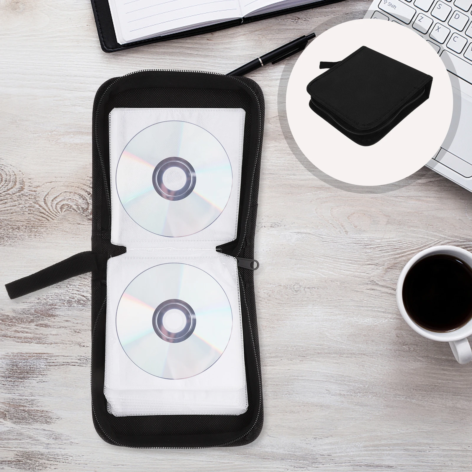 

80 Pieces Storage Case Hard DVD Organizer Bag Car Cd Case Holder Disc Holder Blue Portable Anti Dust CD Binder