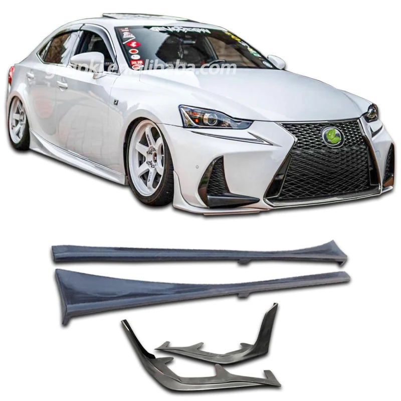 for 2017-2019 Lexus IS250 is300 spoiler carbon diffuser IS300 body kit TRD style front lip chin wrap corner side skirts is fende