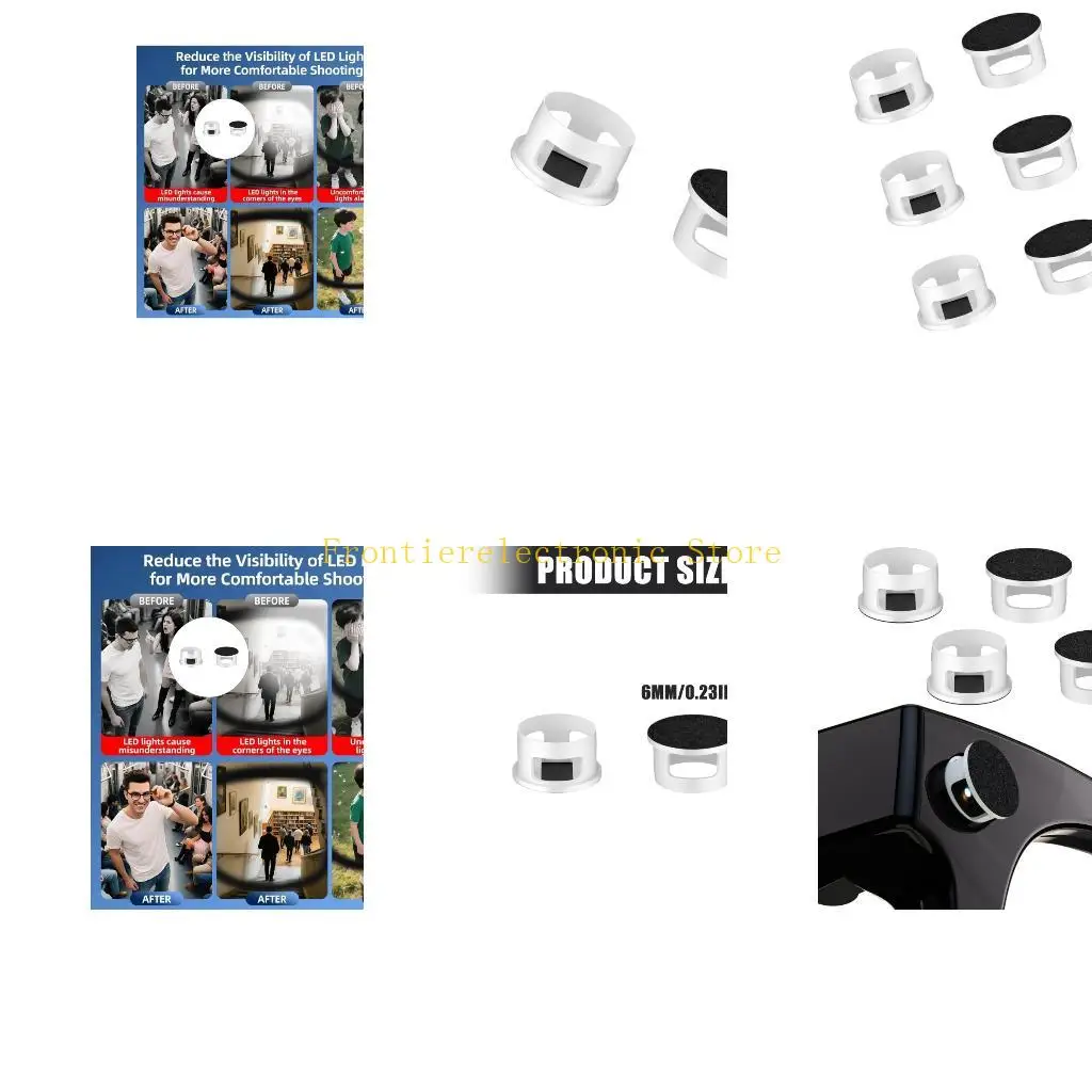 G8DB 2/4/6Pcs Privacy Light Cover For Glasses Semi Open Design Hide LED Easy Installation Material 6Mm Size