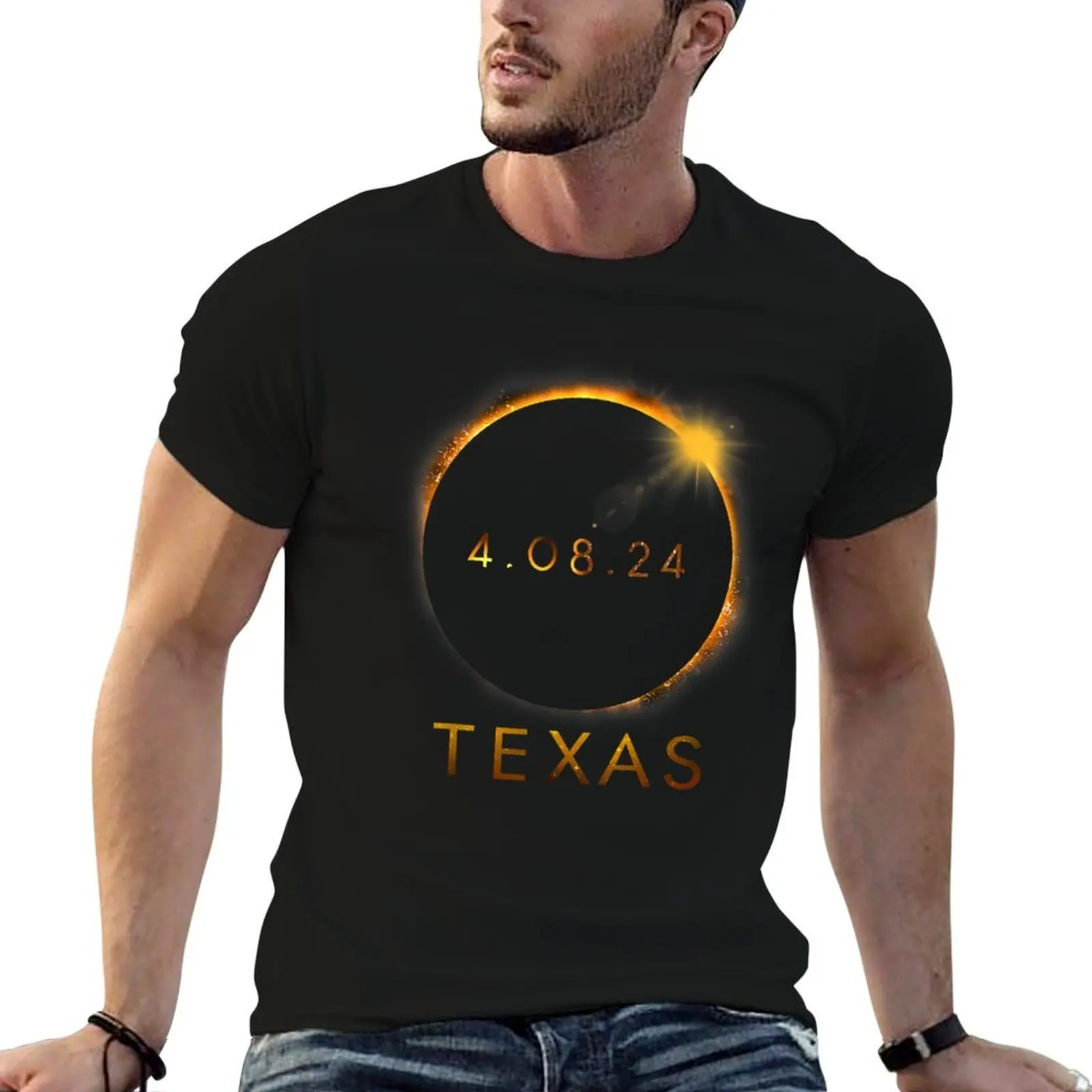 Texas Total Solar Eclipse April 8 2024 Texas Solar Eclipse T-Shirt t shirt personalised t shirts for man cotton T-Shirt