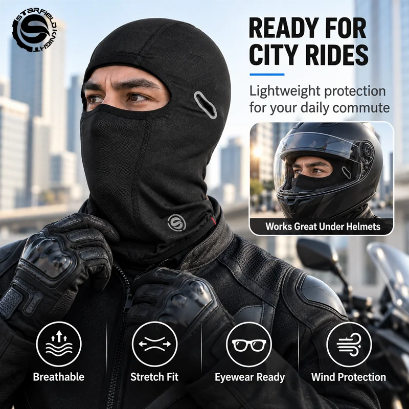 Motorcycle Cycling Mask Summer Breathable Full Face Helmet Liner Headwear Cover Cap Moisture Wicking Quick Drying Riding Gears