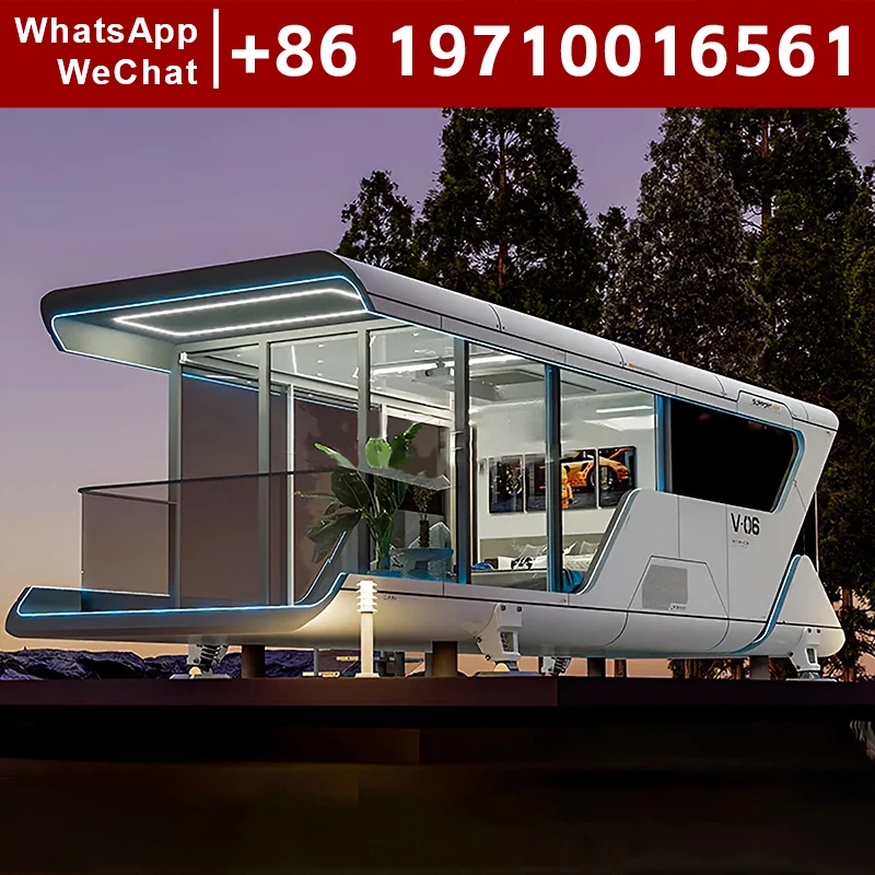 Luxury Model Capsule Tiny Houses with Kitchen Commercial Space Prefab 2 Bedroom Capsule House Capsule Hotel