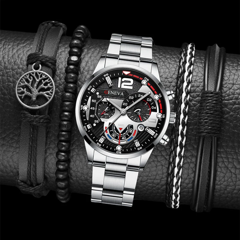 

Luxury Men's Quartz Wristwatch Calendar Steel Band Quartz Sport Casual Watches Business Dress Watch Personalized Male Gifts