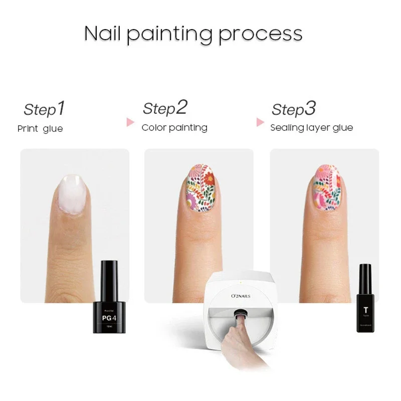 O2NAILS Beatuy 살롱 또는 가정용 스마트 전문 모바일 네일 프린터 기계 인쇄 아트 인쇄 장비 지능형 DIY