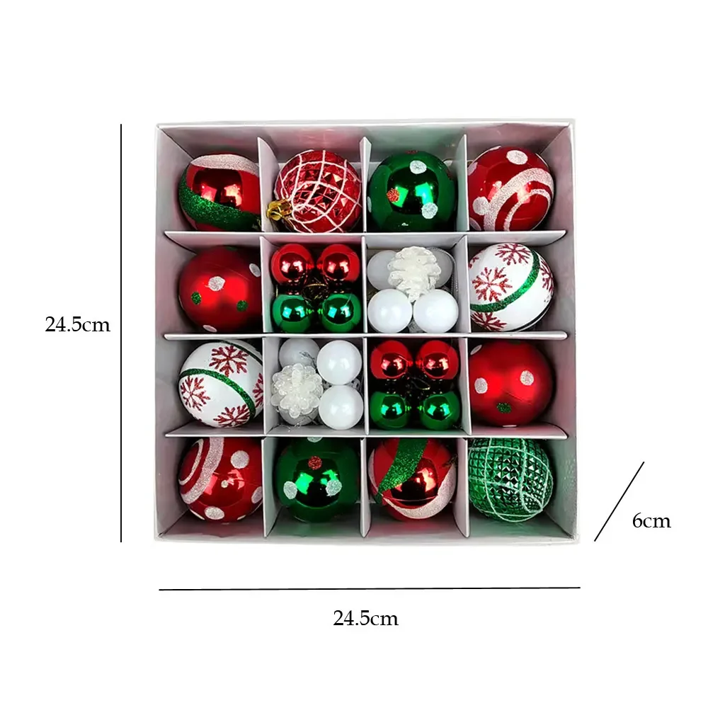 1Set Christmas Tree Balls 6cm 3cm Big Christmas Ball Multicolor Ball Decorations Christmas Tree Ornaments Set for Home Party