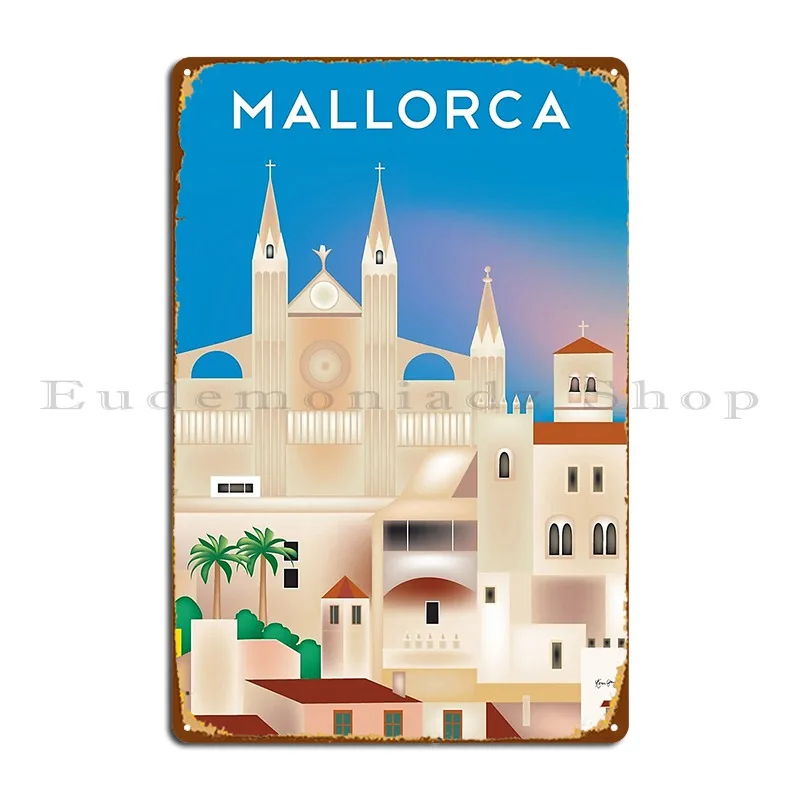 Майордж Испания горизонт иллюстрация металлические вывески вечерние стены паб украшения гаража персонаж жестяная вывеска плакат