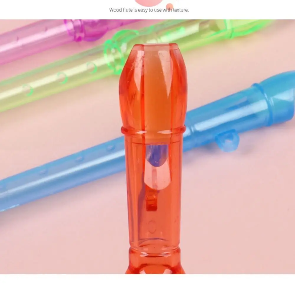 5 pezzi Mini registratore a 6 fori piccolo flauto colorato colore casuale bambini pratica vento Mini clarinetto di plastica educativo giocattolo per bambini