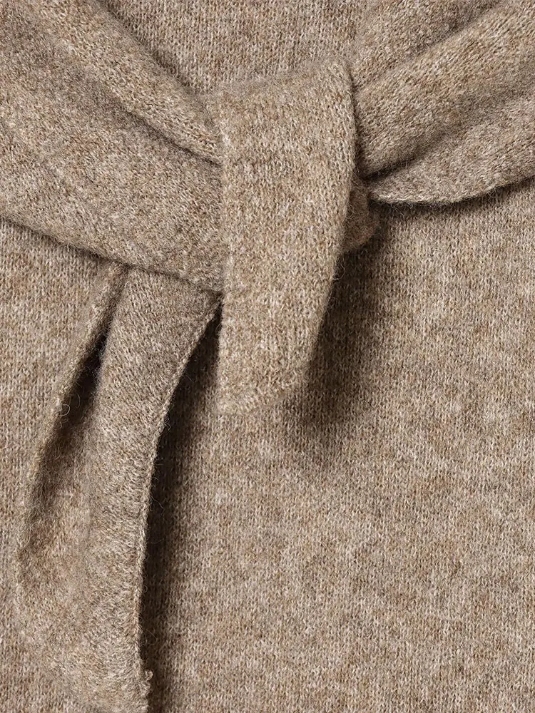 NLZGMSJ Classic Women With Scarf Sweaters Autumn Long Sleeve O Neck Elastic Loose Pullovers Female Knitted Casual Jumper Basic