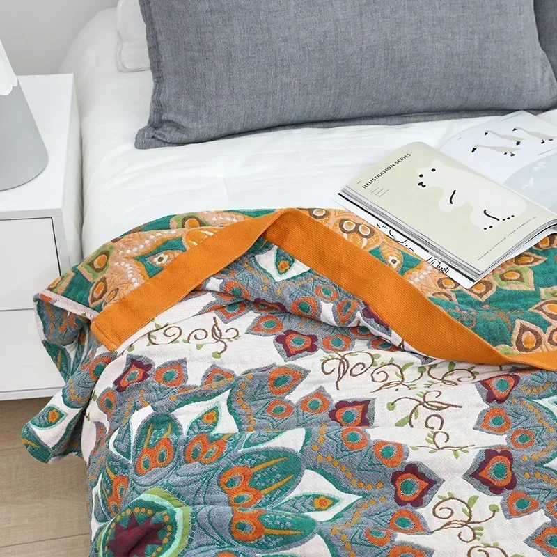 New Cotton Blanket For Beds Boho Sofa Towel Summer Cool Quilt Casual Blanket Throw Soft Mandala Bed Cover Double-sided Sheet